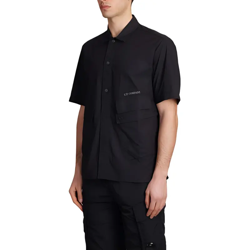 C.P.Company Logo Embroidered Short Sleeved Shirt-2