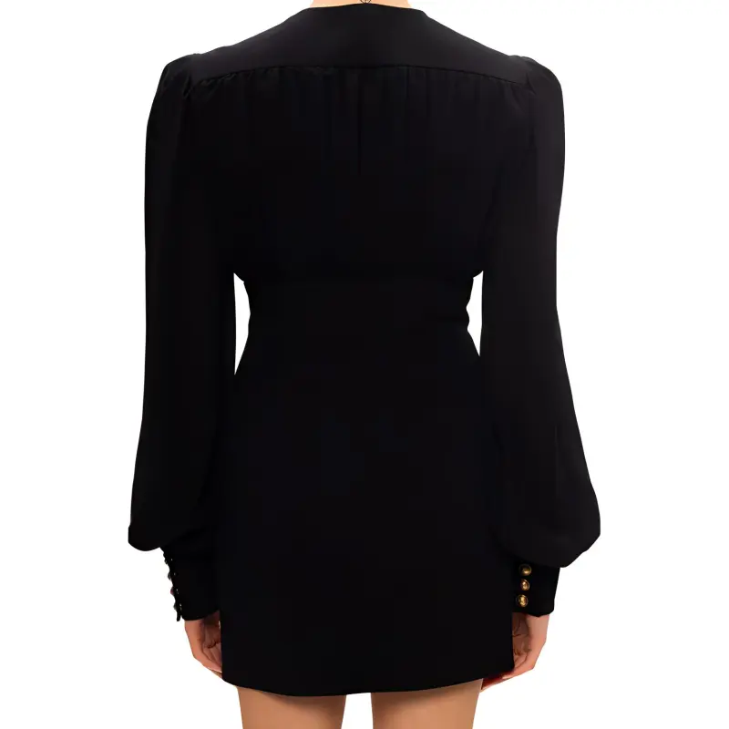 BALMAIN Long Sleeved Dresses Women's Black-2