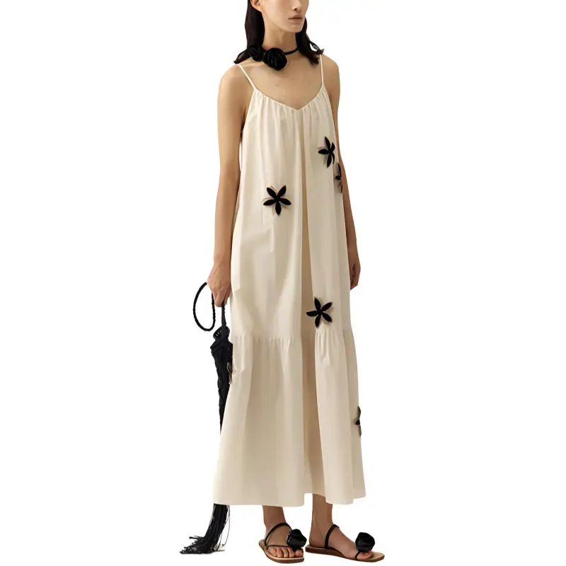 YOEYYOU Slip Dresses Women's Yellow Hemp-2