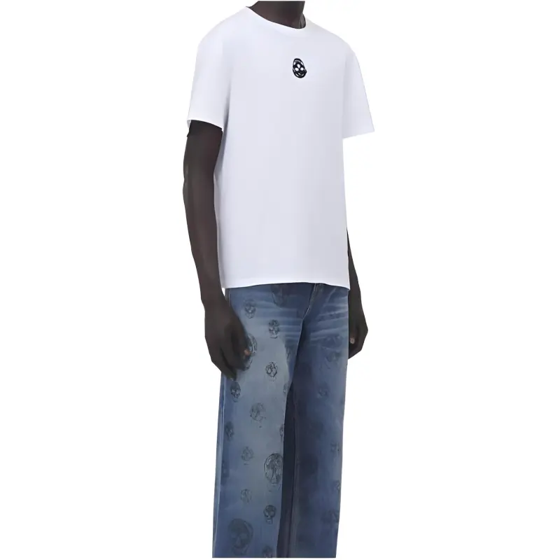 Alexander McQueen Skull Embellished Crewneck T Shirt-2