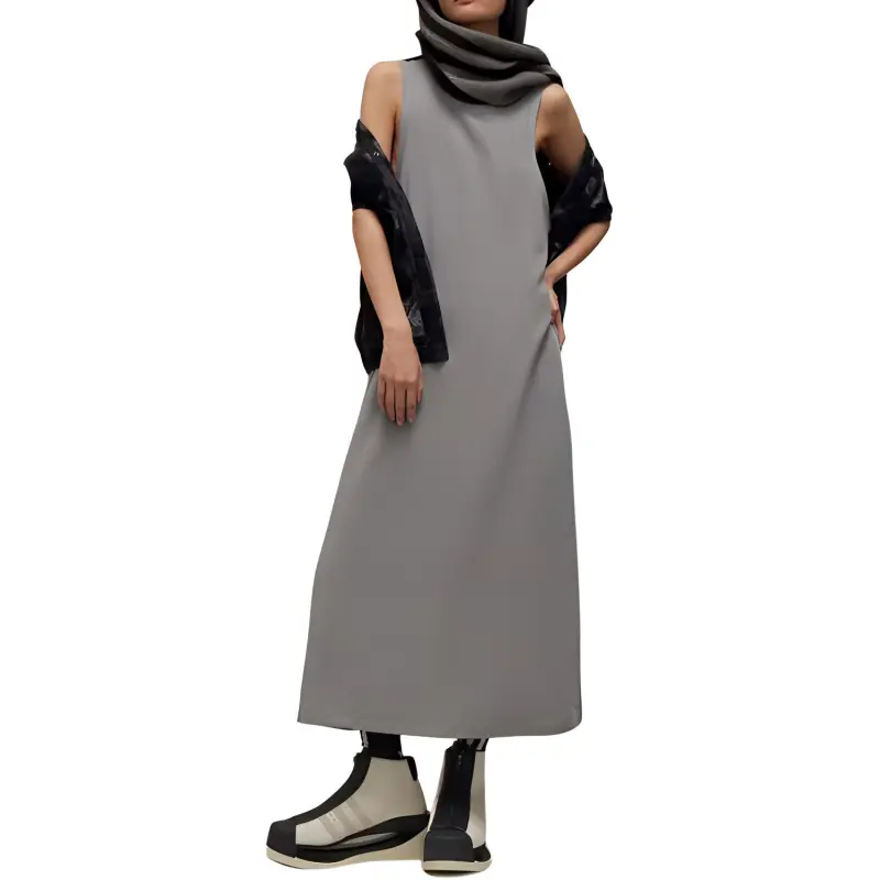 Adidas Sleeveless Dress Women's Gray-3