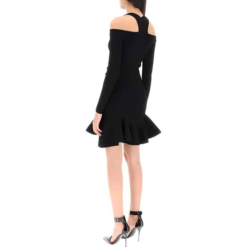 Alexander McQueen Ruffle Detailed Flared Mini Dress-2