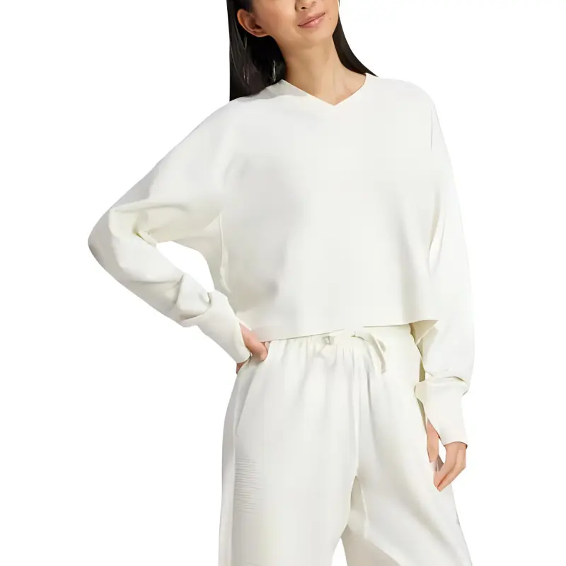 Adidas Free Shipping With AdiClub All Szn Ribbed V-Neck Sweatshirt-1