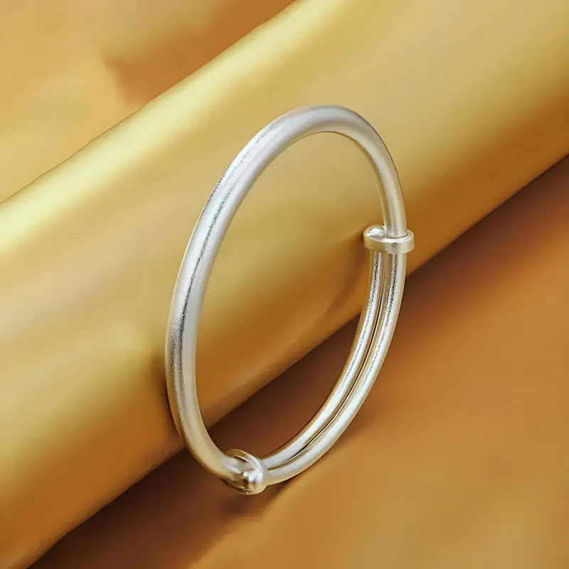CHINA GOLD S999 Fine Silver Bangles Women's-3