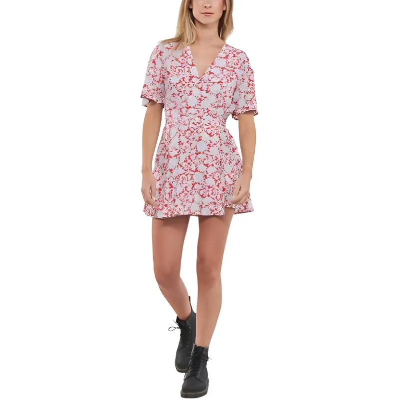 Pepe Jeans Short Sleeved Dress Women's Red-1