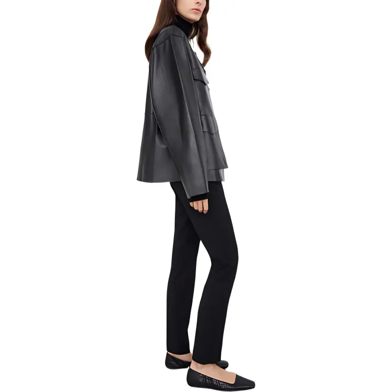 TOTEME Leather Jackets Women's Black-3