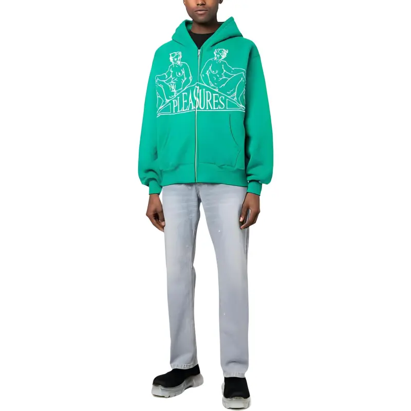 PLEASURES Squeeze Zip Up Hoodie-1