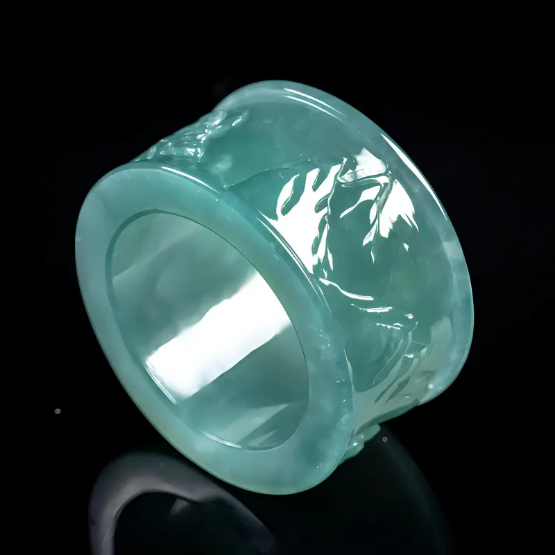 PUPAN Ice Glutinous Jadeite Rings Men's-4