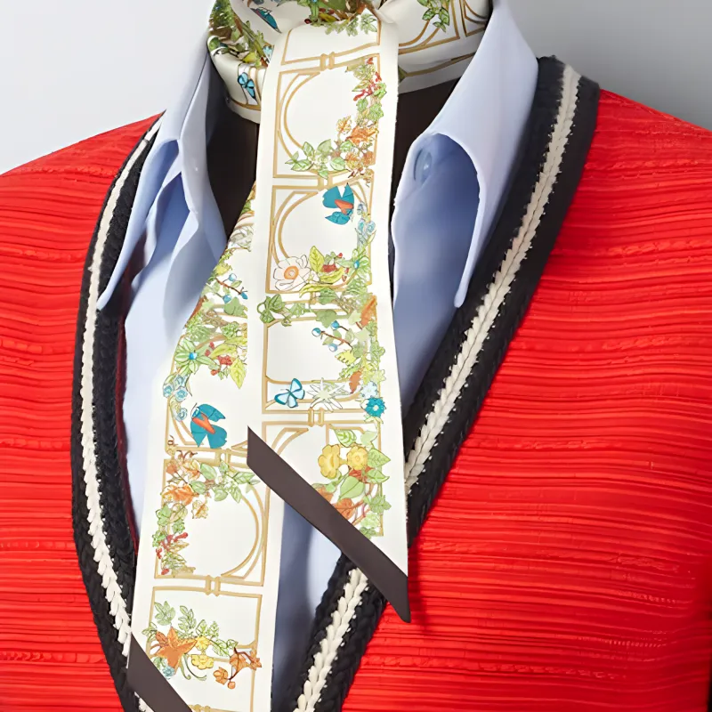 GUCCI Animal Floral-print Silk Neck Bow-3