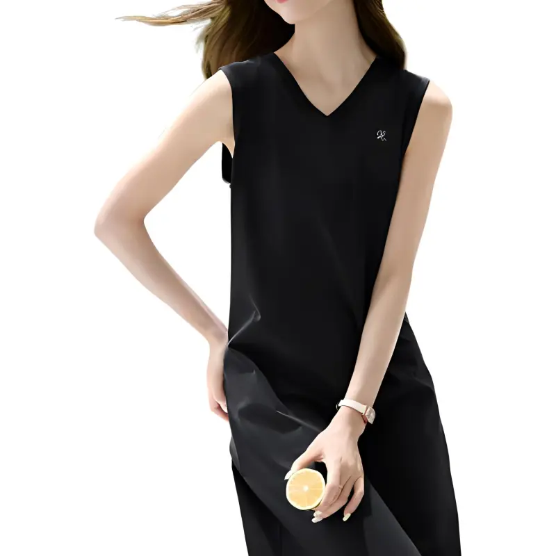 Mo Han Yi Mei Sleeveless Dress Women's Black-1