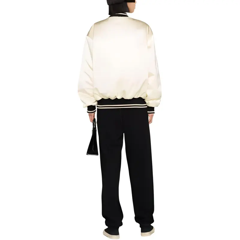 PALM ANGELS Classic Logo Bomber Jacket 'Light Biege/Black'-3