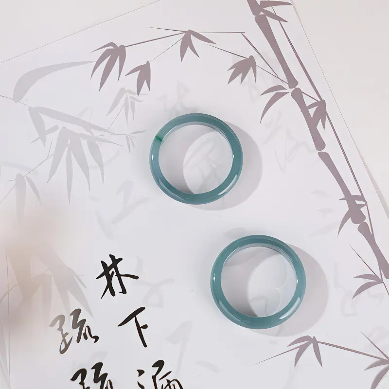Clear Snow Ice Glutinous Jadeite Rings Unisex-1