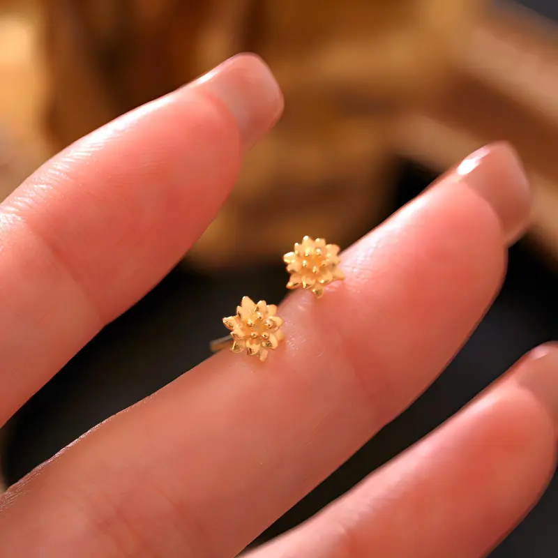 Hi There S999 Fine Silver Stud Earrings Women's-3