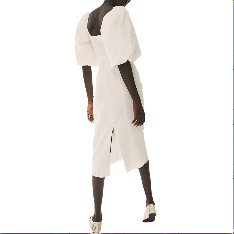 H&M Short Sleeved Dress Women's White-2