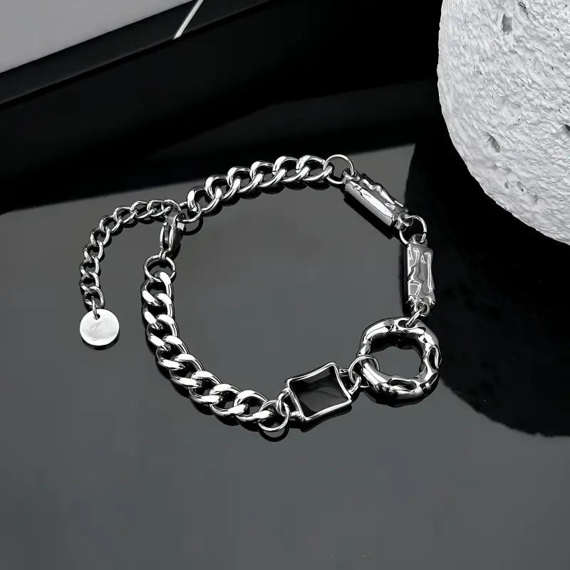 ENFANTIN Titanium Steel Glue Drip Bracelets Unisex-2