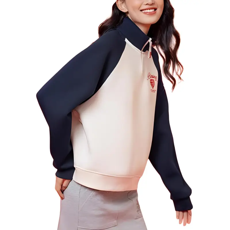 XTEP Sweatshirt Women's Mountain Moon White/Forest Night Blue-1