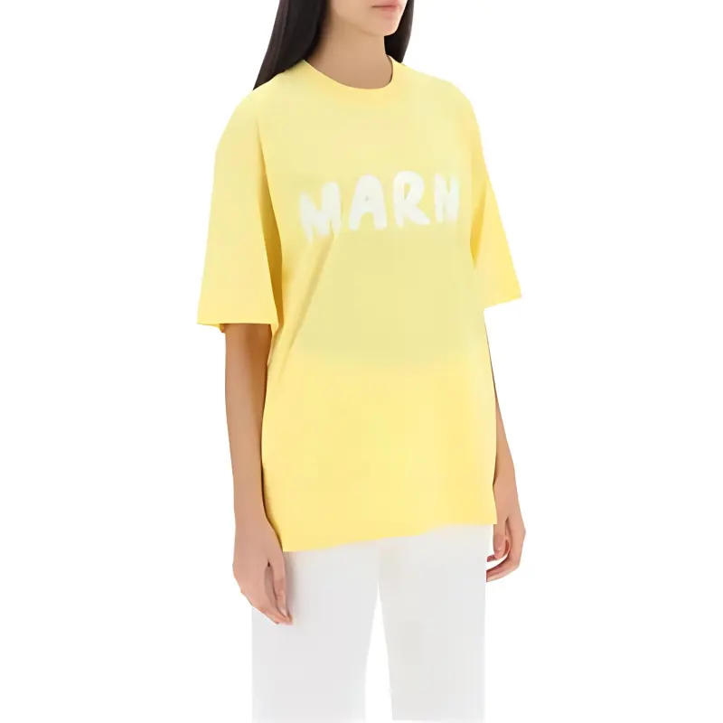 MARNI Logo Printed Crewneck T Shirt-3