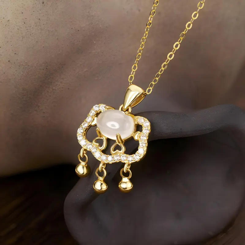 Gold Of China Chalcedony Necklaces Unisex-3