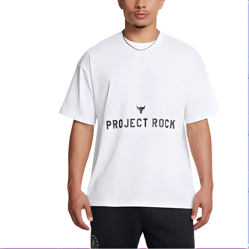 Under Armour Johnson BADGE OF HONOR T Shirt Men's White-2