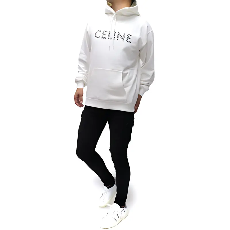 CELINE Loose Sweatshirt In Cotton Fleece With Studs-2