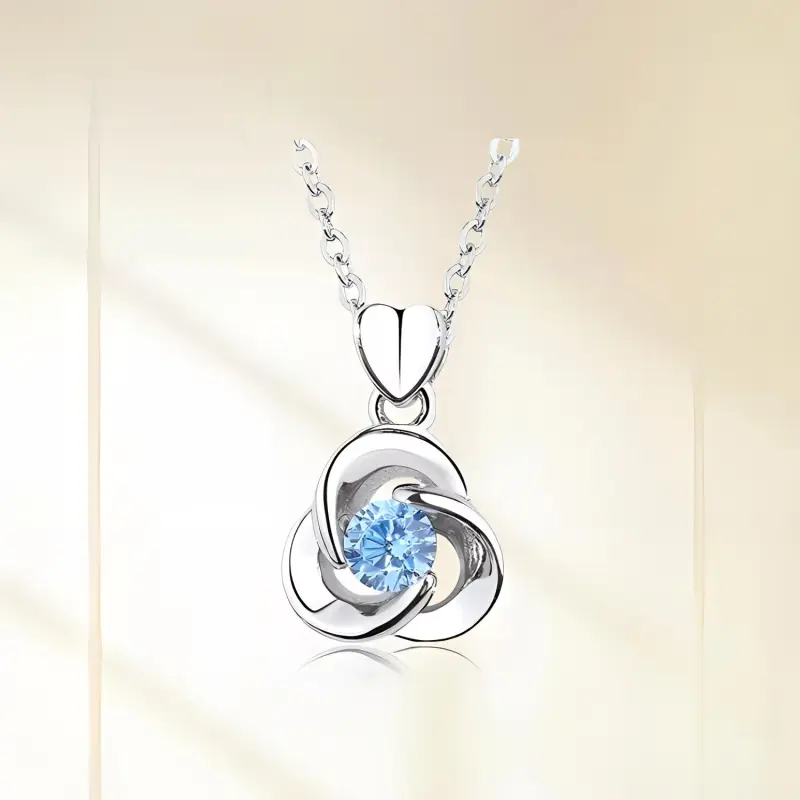 Chongqing Gold Store S925 Silver Cubic Zirconia Necklaces Women's-3