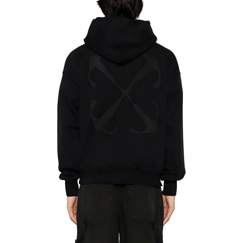 OFF-WHITE Logo Embroidered Drawstring Hoodie-2