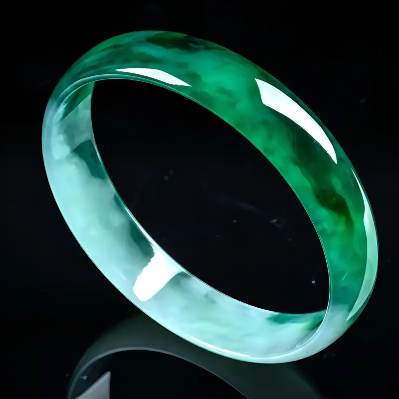 PUPAN Ice Glutinous Jadeite Bangles Women's-1