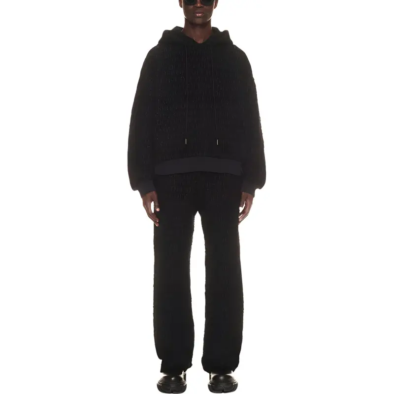 OFF WHITE All Over Patterned Drawstring Hoodie-2