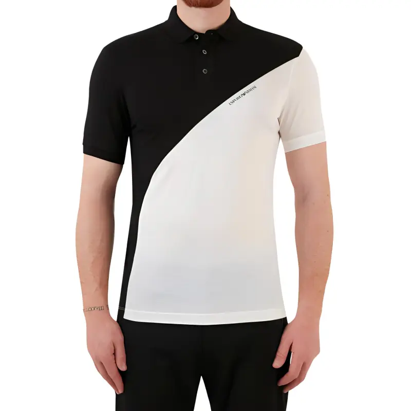 EMPORIO ARMANI Polo Shirt Men's Black White-3