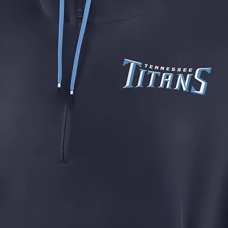 Nike Tennessee Titans Sideline Pre-Game Player Men's Nike Nfl 1/2-Zip Hooded Jacket-2
