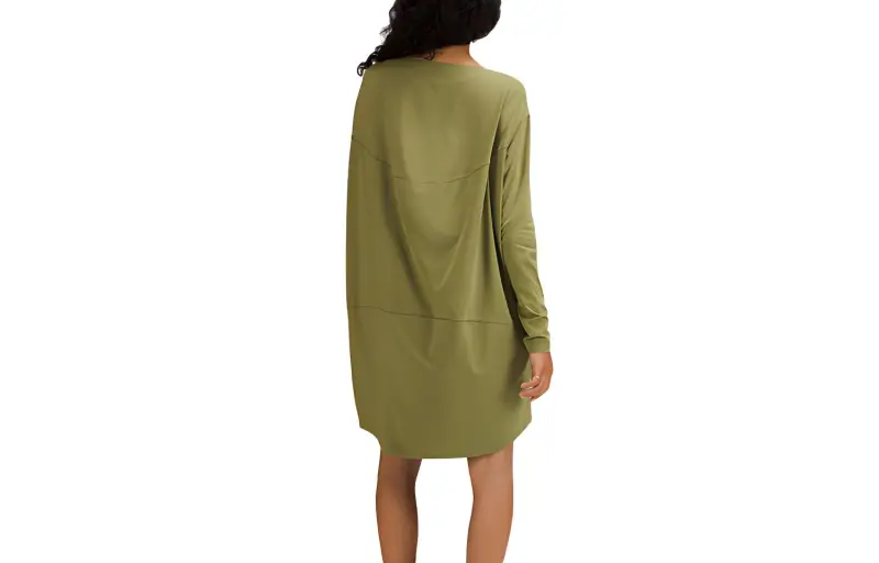 Lululemon Back In Action Long-Sleeved Dresses Women's Bronze Green-1