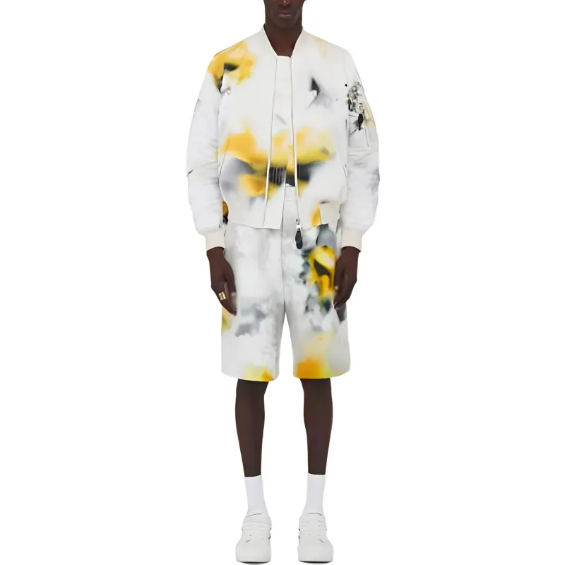Alexander McQueen Obscured Flower Padded Bomber Jacket-2