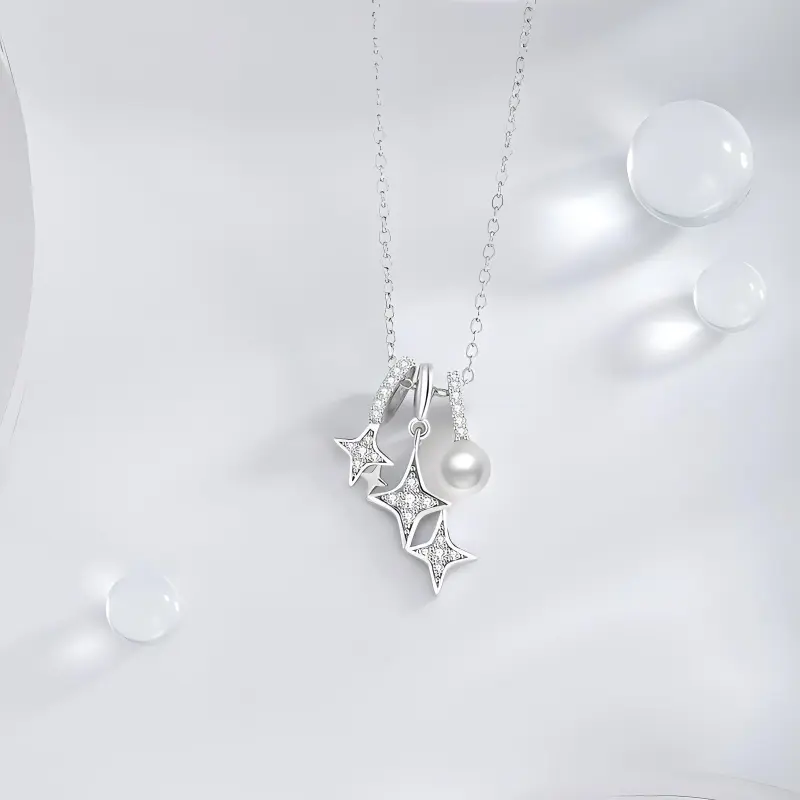Stone Edge Poly 925 Sterling Silver Necklaces Women's-3