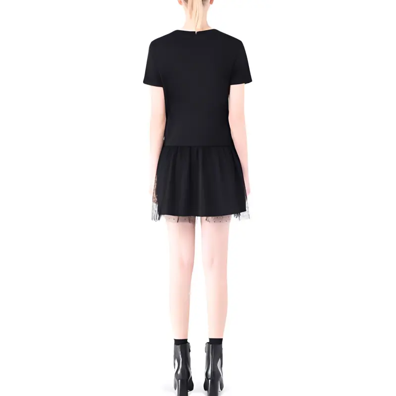 RED VALENTINO Short Sleeved Dresses Women's Black-2