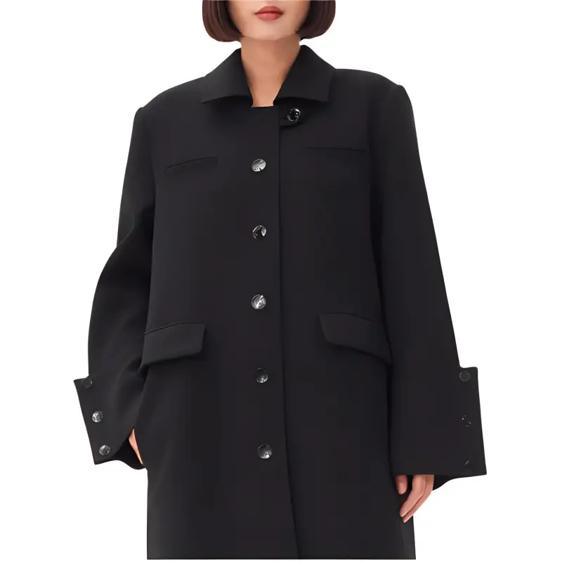 GANNI Bonded Crepe Coat-4