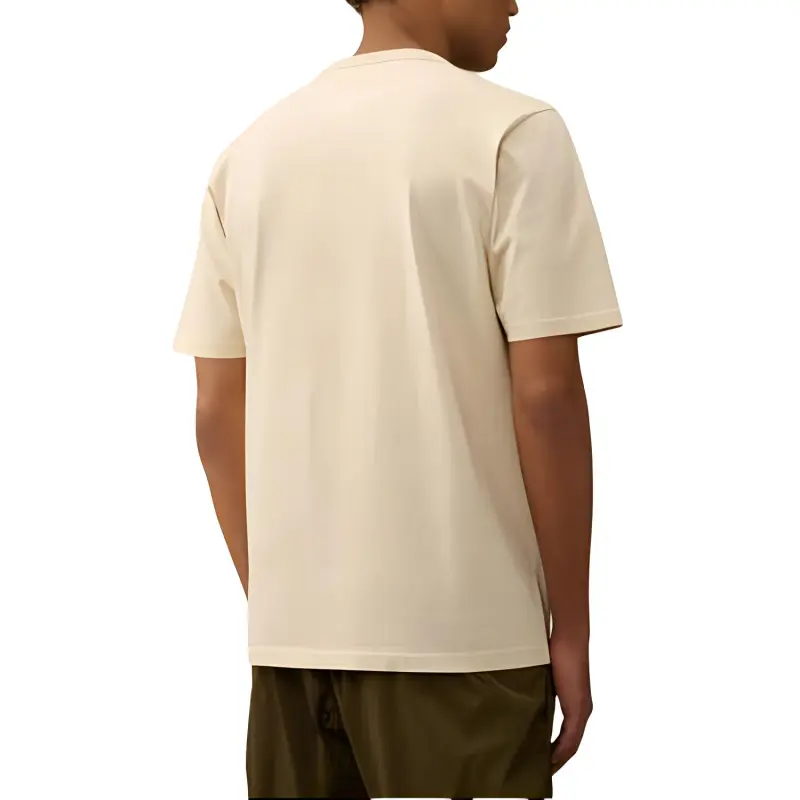 C.P.Company 30/2 Mercerized Jersey Twisted Logo T shirt T Shirt Men's Beige-3