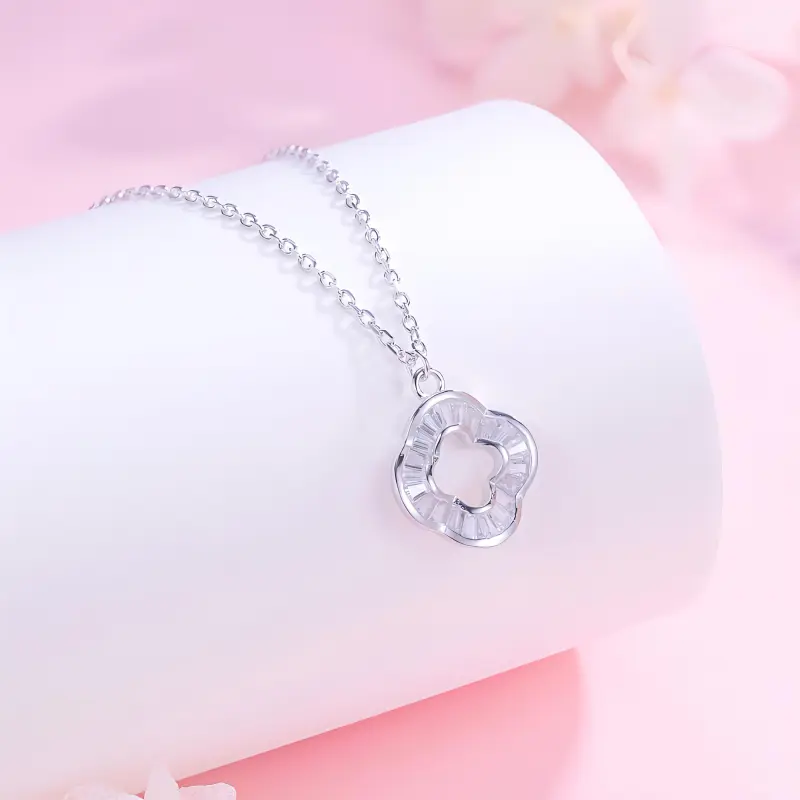 STARKING Star Trail Collection S925 Silver With Zircon Plain Chain Set Women's Silver-2