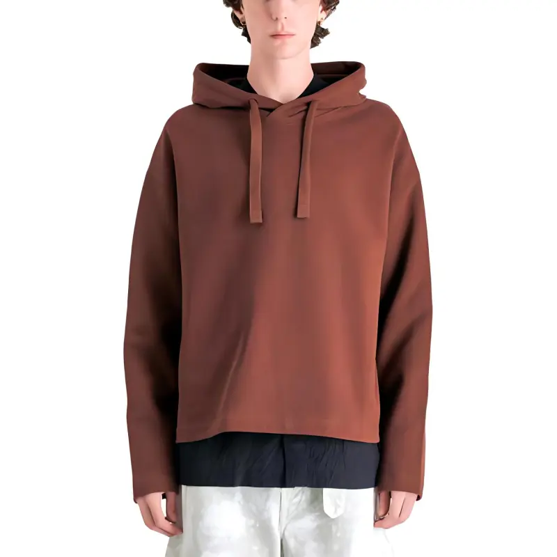 Lemaire Plain Drop Shoulder Drawstring Hoodie-3