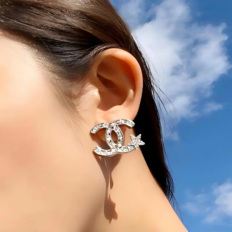 CHANEL Stud Earrings Women's-2