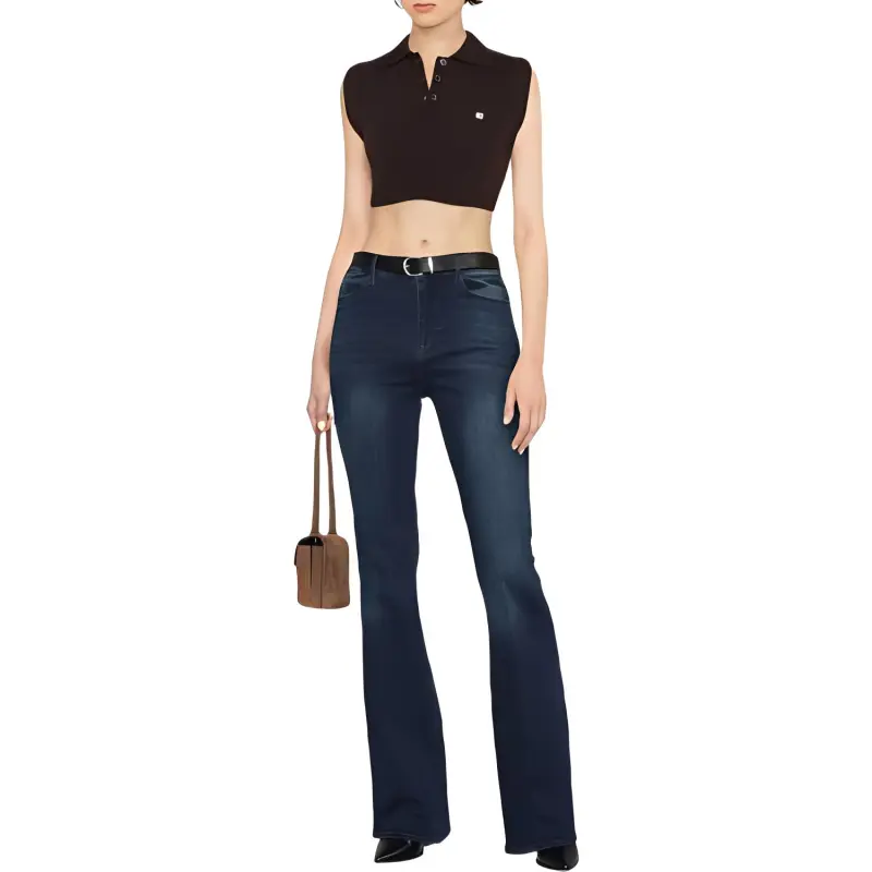 FRAME Low Rise Floor Length Flared Jeans-2