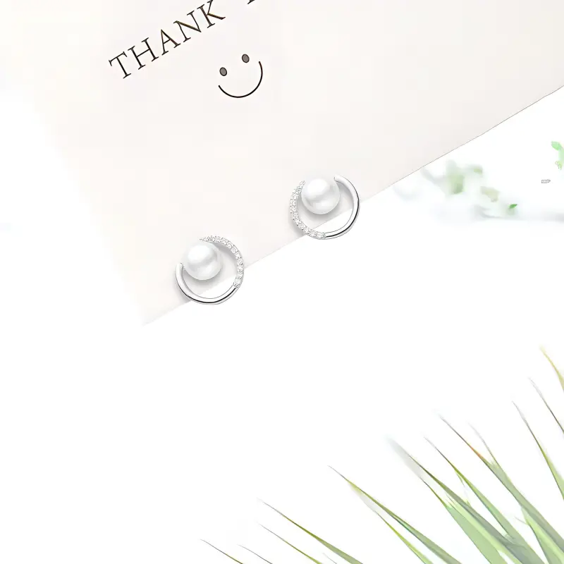BHI Alloy Stud Earrings Women's Silver-2