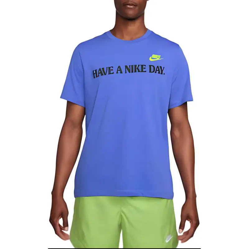 Nike T Shirts Men Blue-2