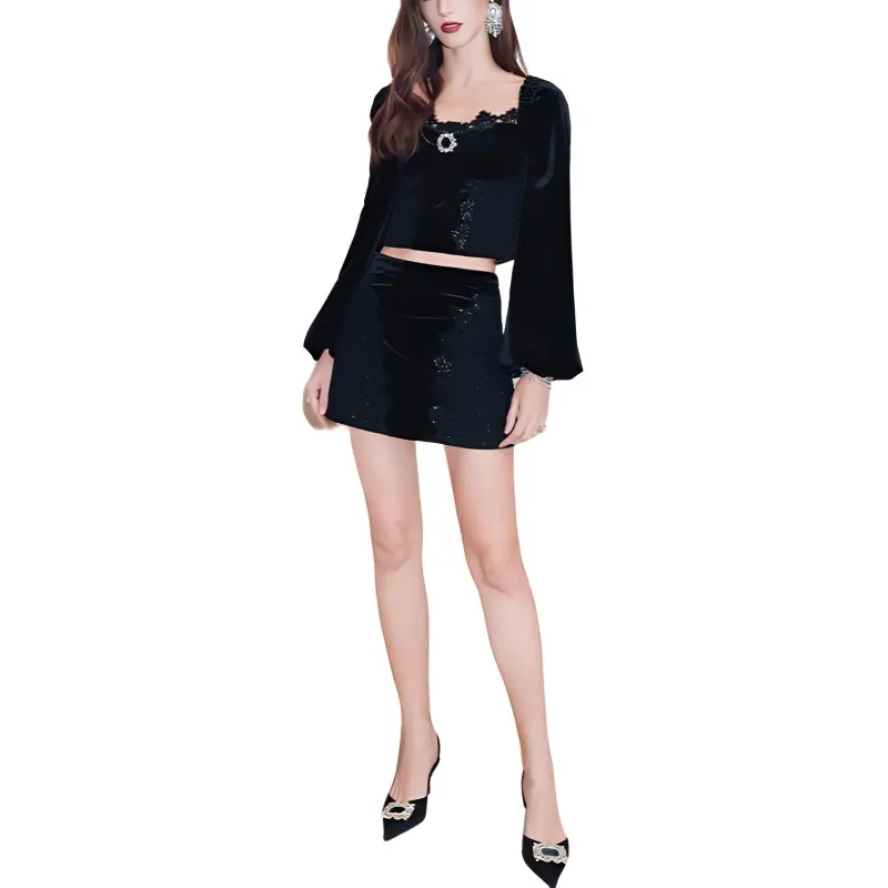 DIANA VEVINA Casual Short Skirts Women's Black-2