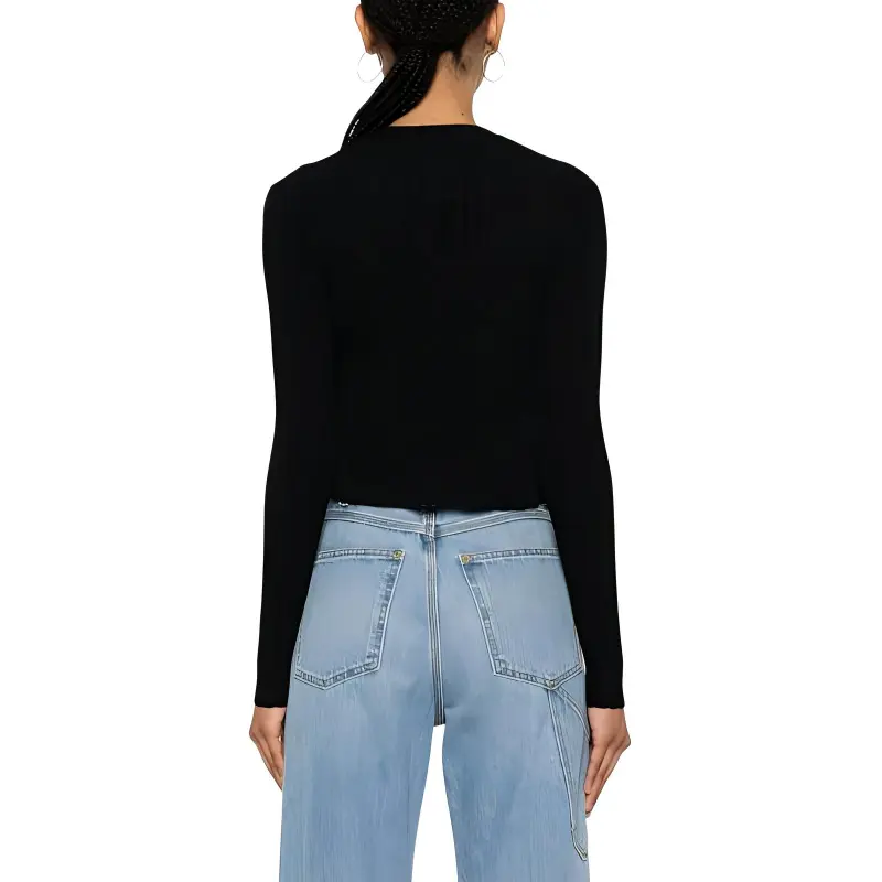 GANNI Ribbed Tie fastening Cardigan-3
