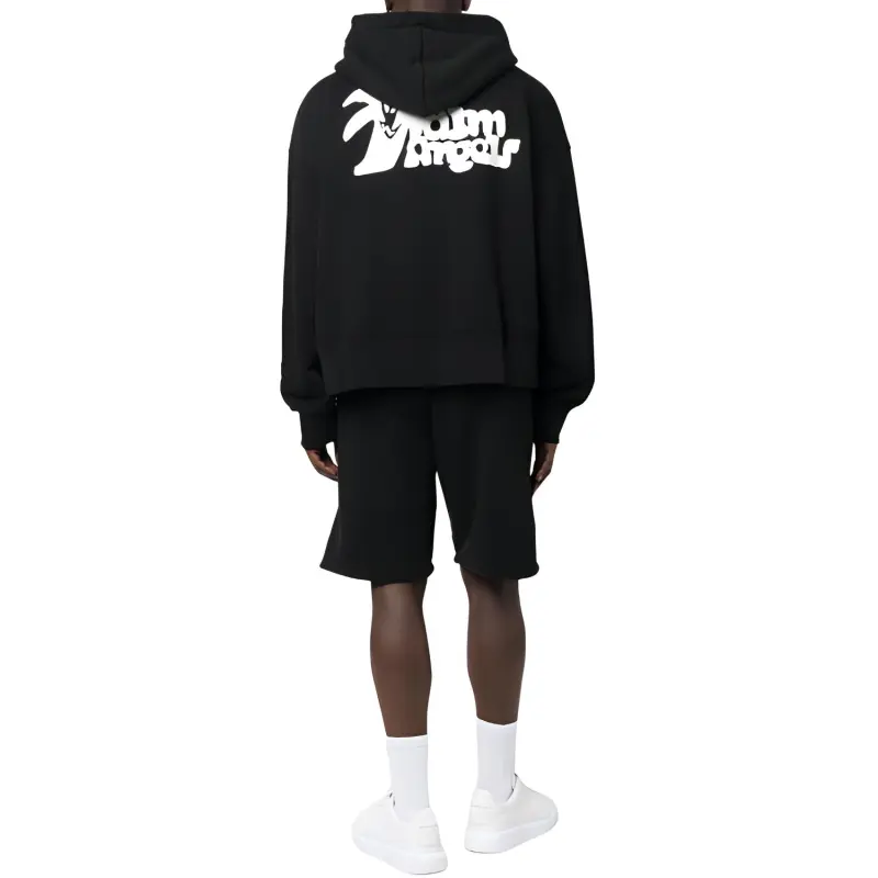 PALM ANGELS Logo Print Zip Up Hoodie-6