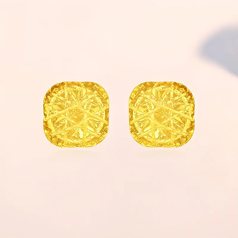 Bailijin 18K Gold Stud Earrings Unisex-4