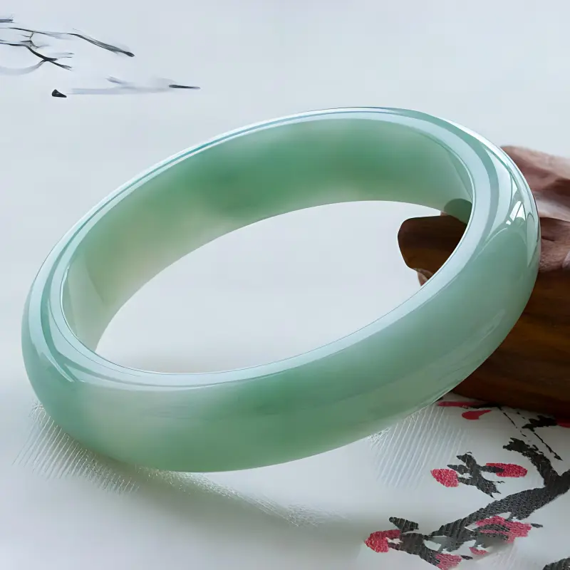 Seven Little Craftsmen Bean Type Jadeite Bangles Women's-4