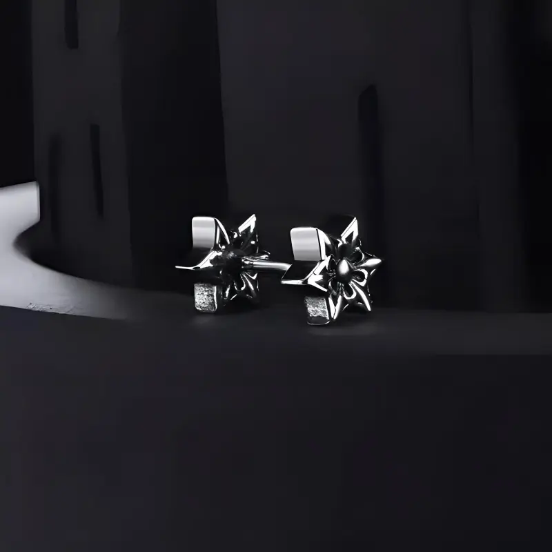 ZWU Silver Plated Cool And Stylish Stud Earrings Unisex-4