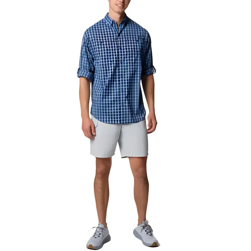 Columbia PFG Super Tamiami Shirt Men's University Marine Blue-3
