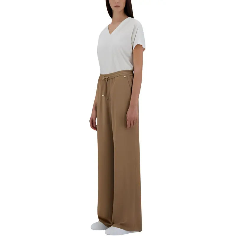 HERNO Wide Leg Satin Trousers-5